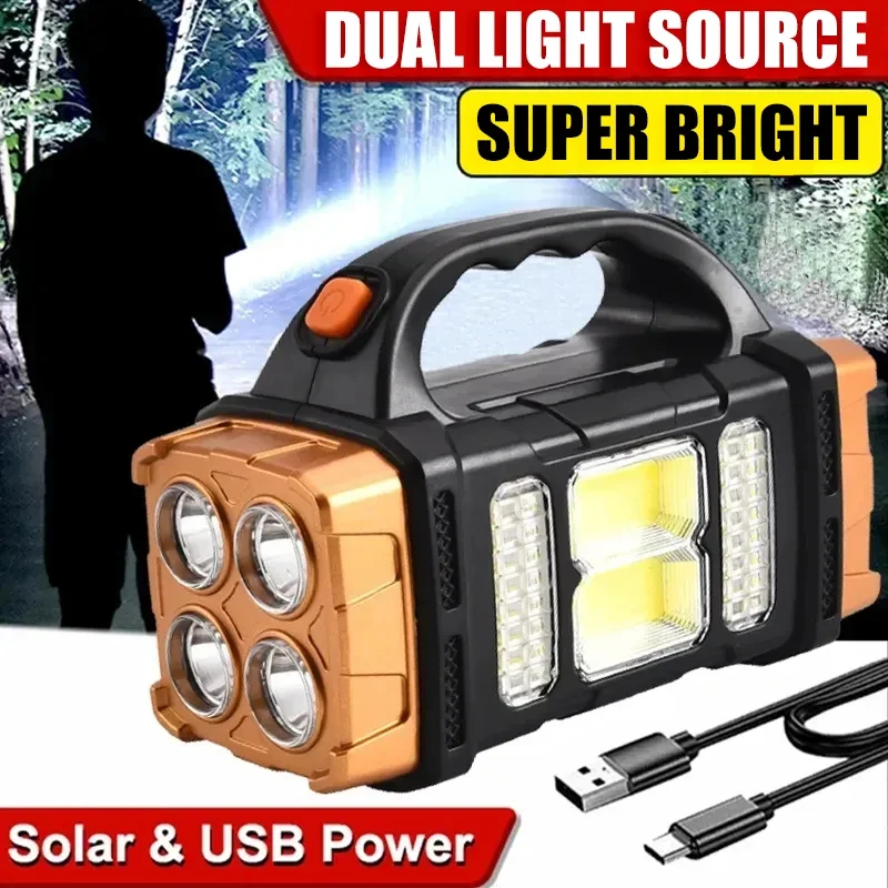 Renewable Energy Source - Tragbare leistungsstarke wiederaufladbare USB-Taschenlampen, Solar-LED-Licht mit