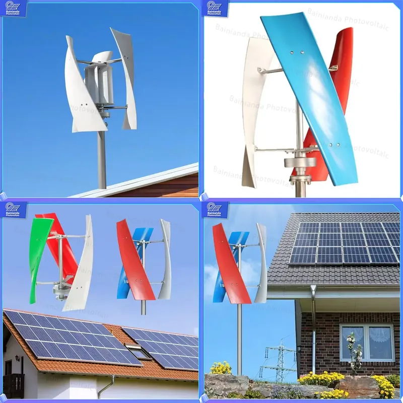Wind Solar Hybrid Kit - 5KW Hybrid-Solar-Windturbinen-Generator mit Vertikalachse für Heimenergiesysteme,