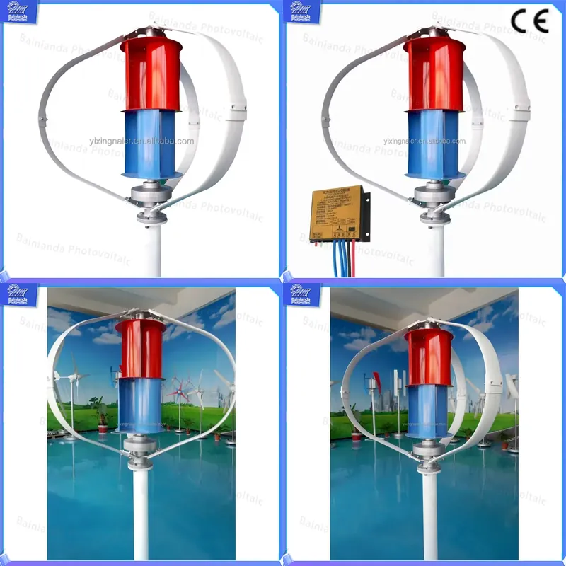 Wind Solar Hybrid Kit - 300W 400W Vertikalachsen-Windturbinen-Generator-Set mit Laderegler Outdoor