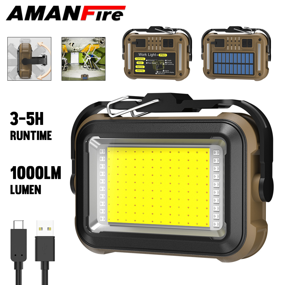 Renewable Energy Source - Amanfire TZD-03 Arbeitsleuchte, 1000 lm, Solarenergie-Licht,