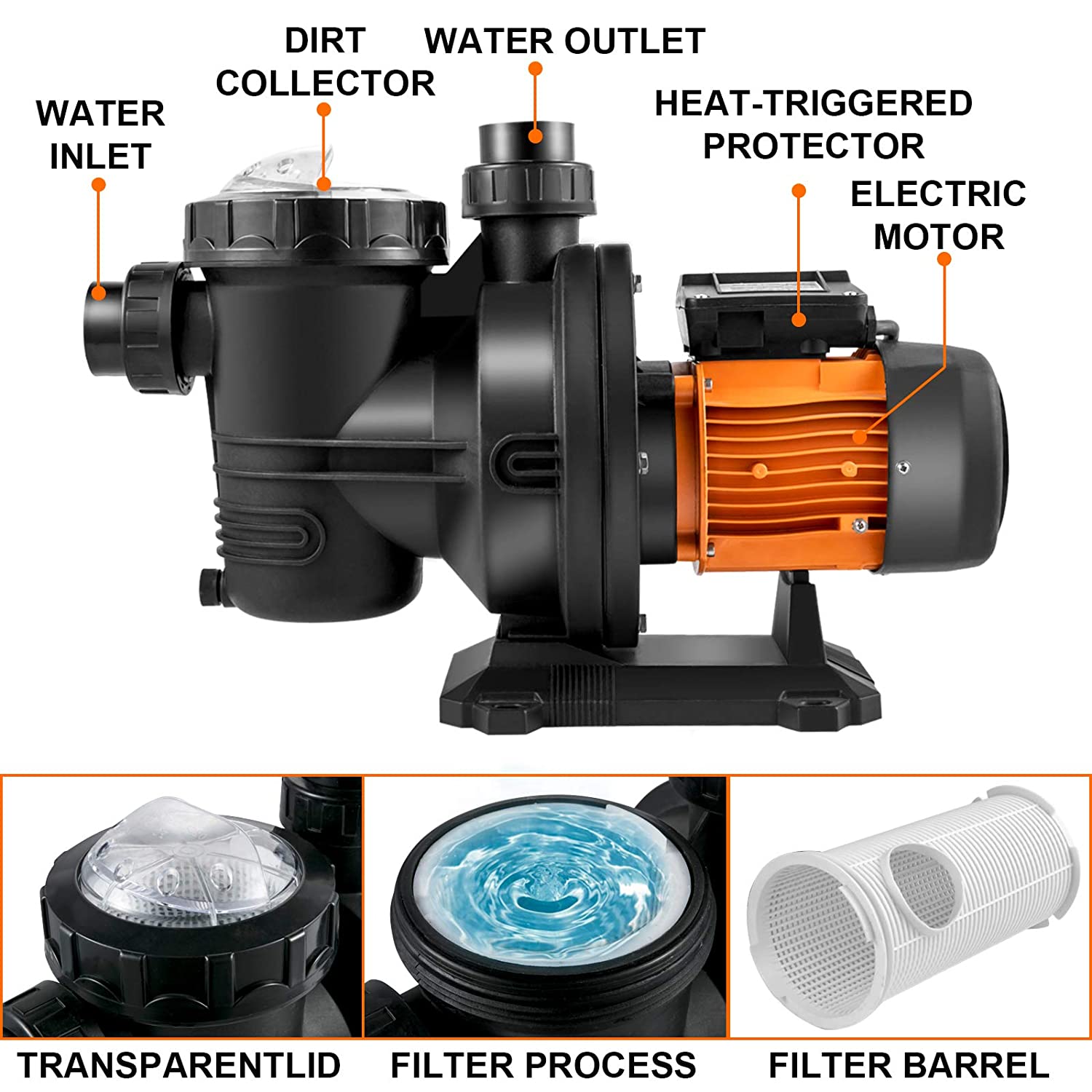 HZUSUN 500 W tragbare Poolpump – Solar Pool Pump Kit Bewertung und Preis