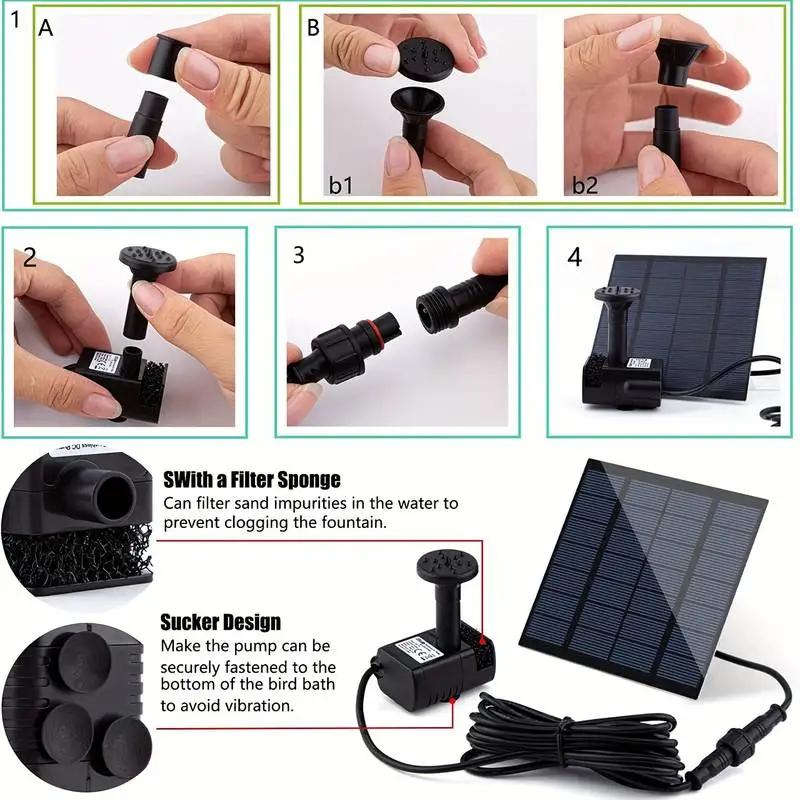 Solarbrunnen mit 6 Düsen – 1,4 – Solar Pool Pump Kit Bewertung und Preis