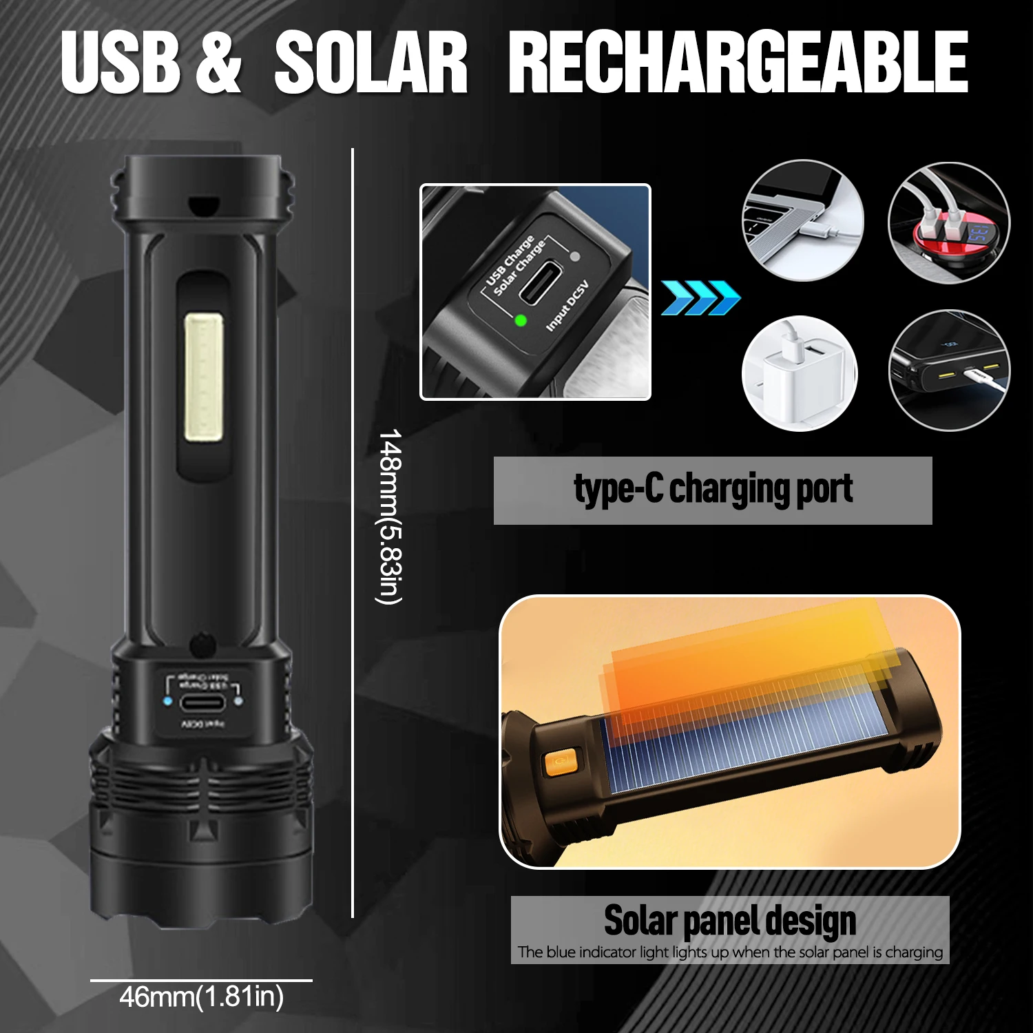 Solarbetriebene Taschenlampe,  – Renewable Energy Source Bewertung und Preis